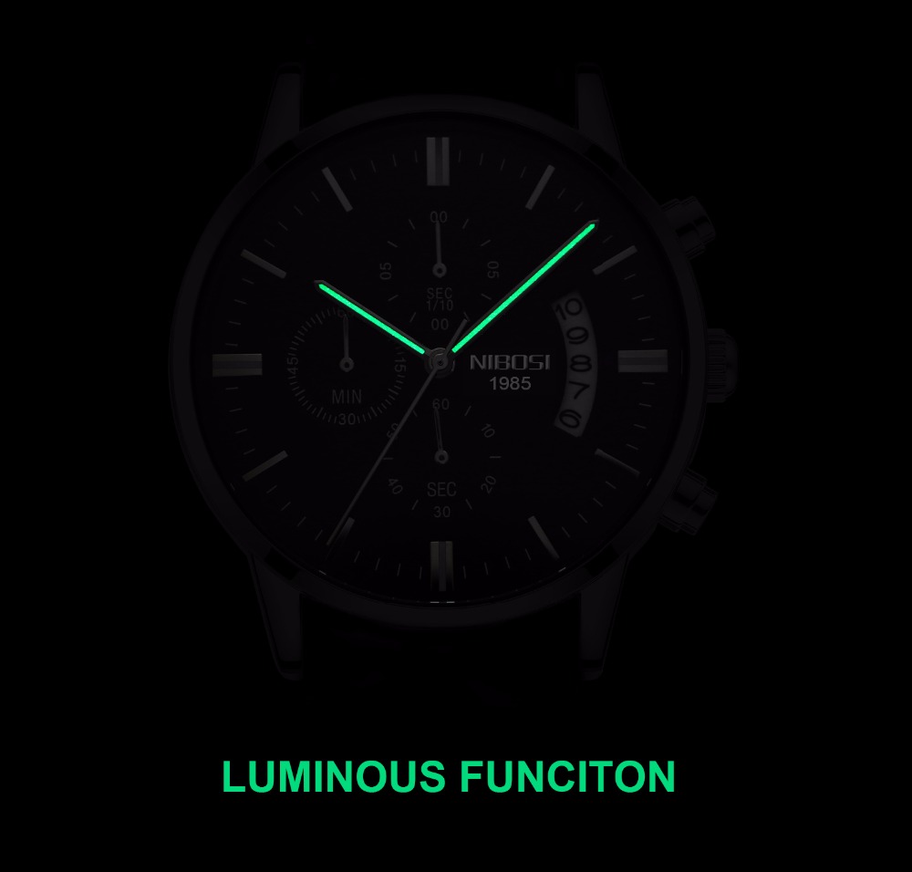 NIBOSI Stainless Steel Black Q - Luxury Watch Magazine review and price