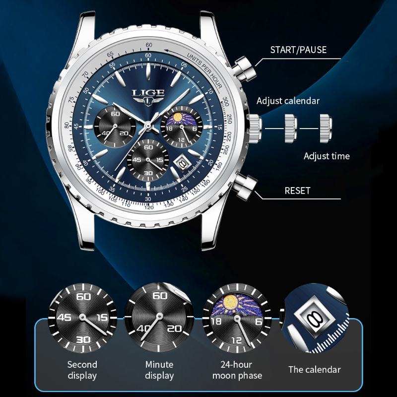 LIGE Brand Luxury Quartz Man W - Luxury Watch Magazine review and price
