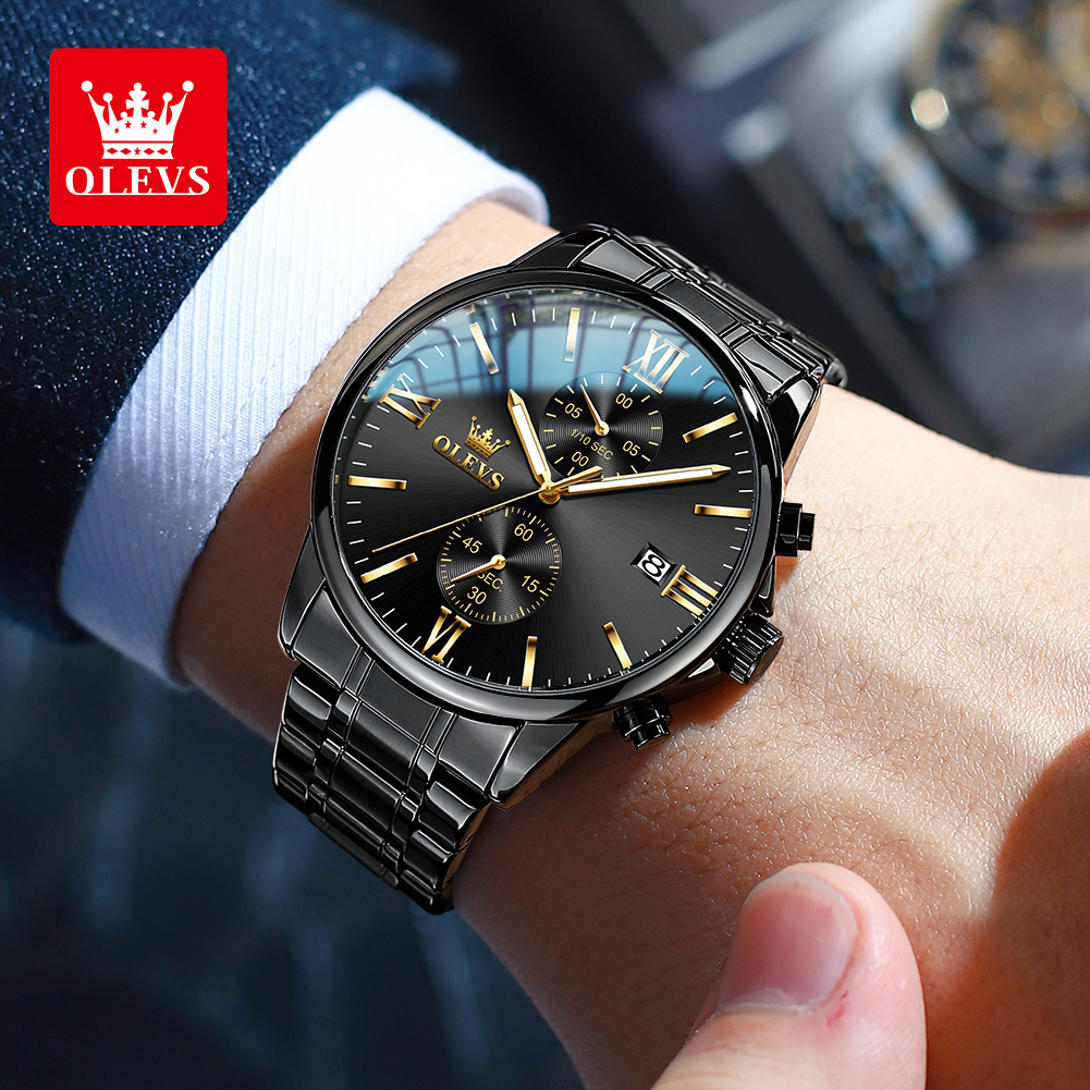 OLEVS 2886 Classic Black Quart - Luxury Watch Magazine review and price