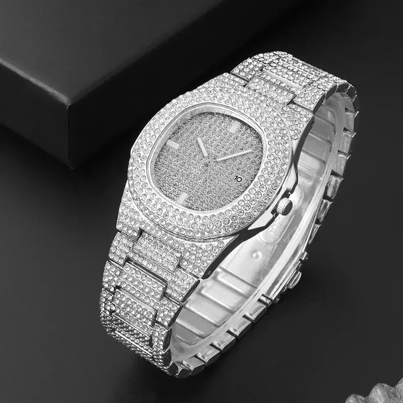 Luxury Iced Out Tonneau Shape  - Luxury Watch Iceberg review and price