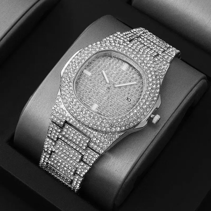 Luxury Iced Out Tonneau Shape  - Luxury Watch Iceberg review and price