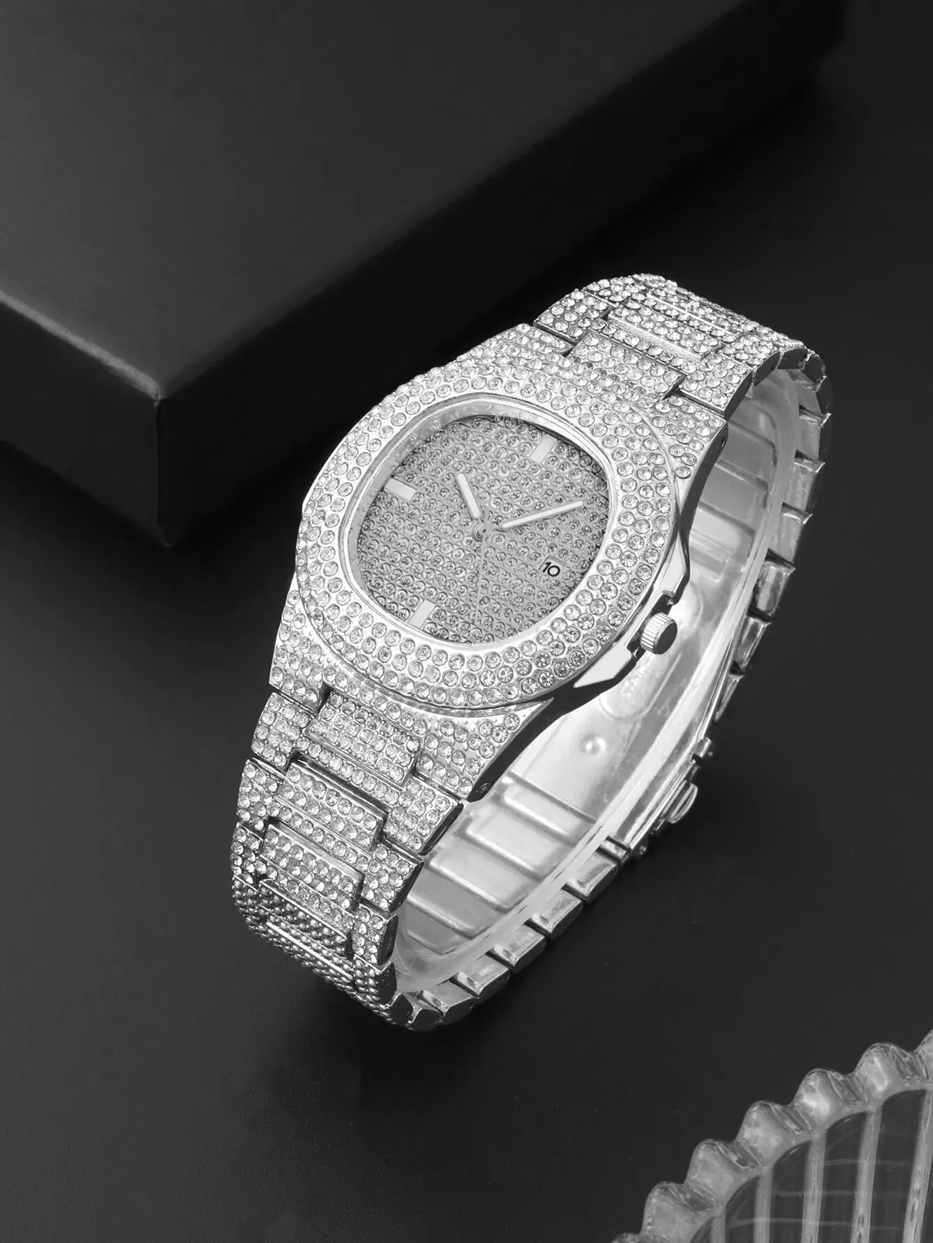 Luxury Iced Out Tonneau Shape  - Luxury Watch Iceberg review and price