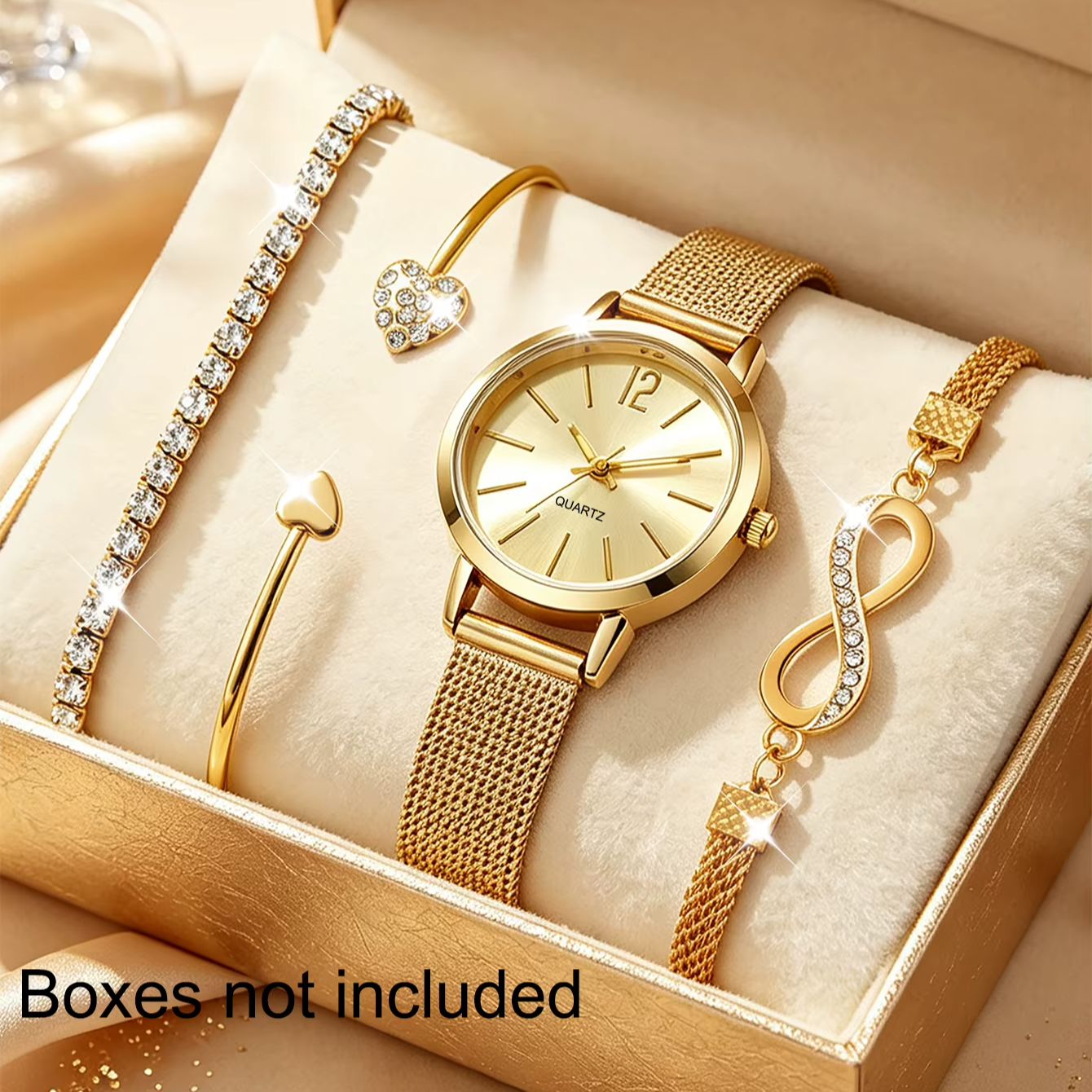 4-Piece Set of Light Luxury Mi - Luxury Watch Gift For Her review and price