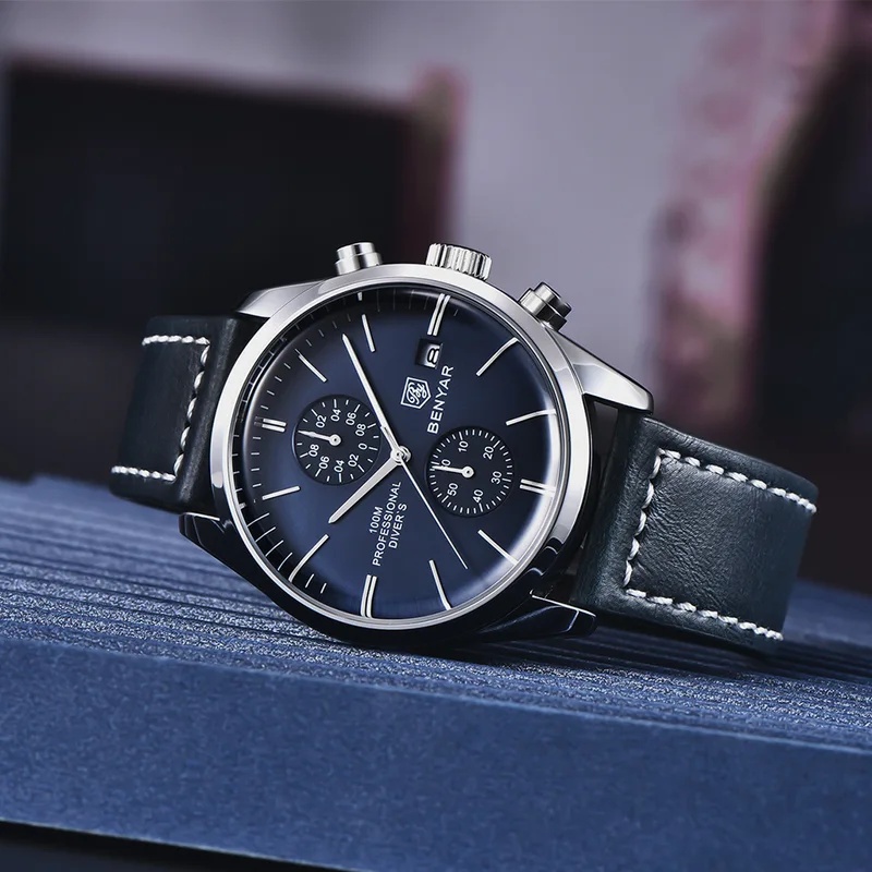 BENYAR Leather Men Quartz Wris - Luxury Watch Magazine review and price