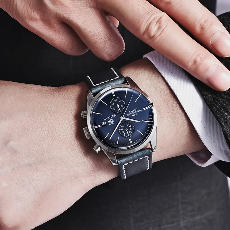 BENYAR Leather Men Quartz Wris - Luxury Watch Magazine review and price
